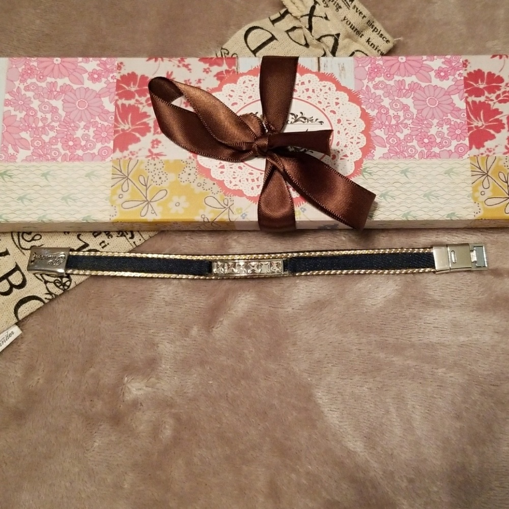 Denim and jewel bracelet